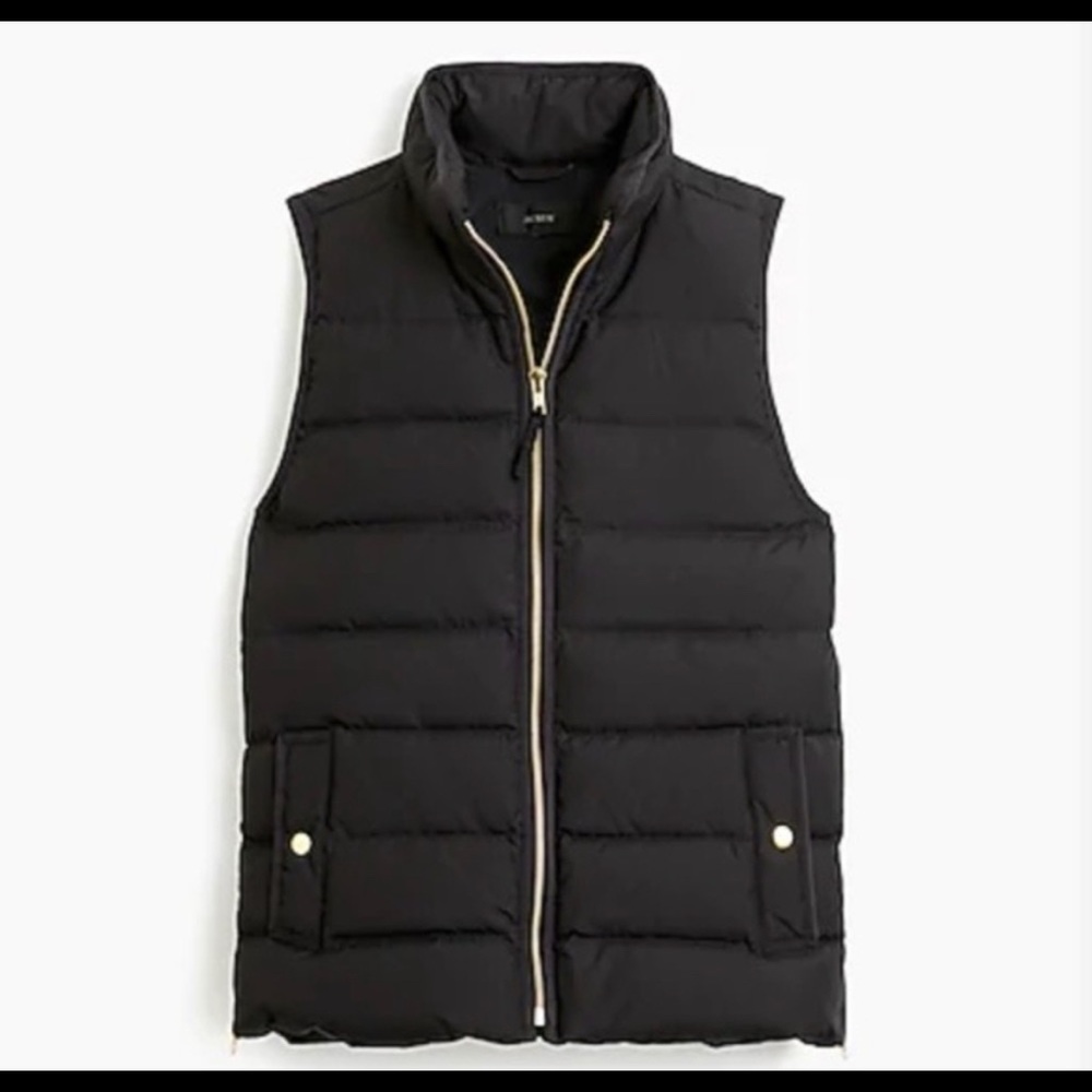 J Crew Puffer Vest Black Size Small